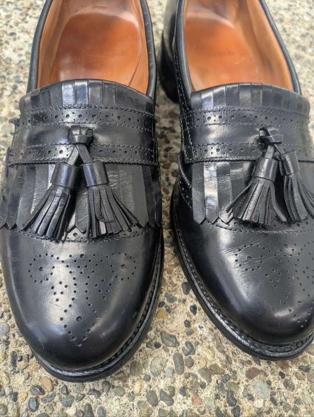 Allen Edmonds Bridgeton Black Leather Tassel Loafers